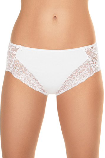 Vivisence Dame Slip Unterhose Spitze Schleife Unterwäsche 4007, weiß