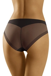 Wolbar Dame Slip Klassisch Elegant Netz Mesh Gummi Höschen Unterhose WB482, schwarz/schwarz/weiß