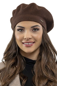 VIVISENCE Damen Baskenmütze Warm und Gemütlich Kälteschutz und Komfort 7005, braun