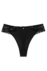 Wolbar Zauberhafter Damen String Mit Rüsche WB28, schwarz