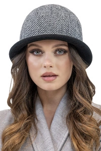 Vivisence Damen Hut Winter Klassisch Warm Garn Alltagslook Geschenkidee 7044, schwarzes Pepitamuster