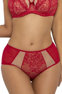 Vivisence Damen Slip Spitze Netz Details Vollschnitt Für Elegante Passform 1044W, rot
