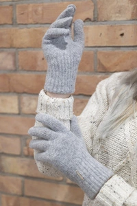 VIVISENCE Damen Winter Handschuhe aus Wolle Ideal für Kaltes Wetter 7201, hellgrau
