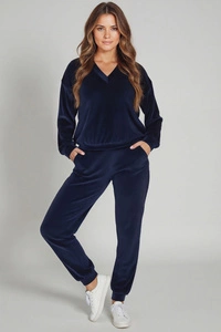 Vivisence Damen Trainingsanzug-Set Baumwolle Konische Hosen Ideal Für Komfort Im Alltag 9202,