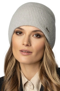 Vivisence Damen Mütze Winter Weich Strickmütze Umschlag-Saum Innenfutter 7096, hellgrau