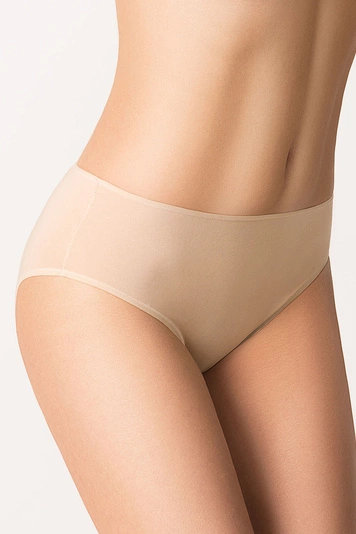 Vivisence Damen Slip Unterhosen Glatt Unterwäsche Ganztägiger Komfort 4002, beige