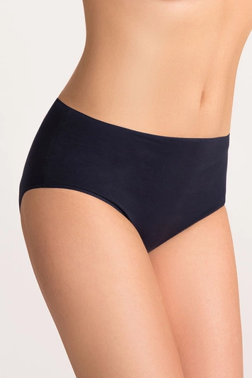 Vivisence Damen Slip Baumwolle Hohem Bund Komfort und Bequemlichkeit 4001, dunkelblau