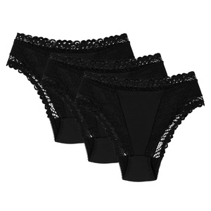 Wolbar Damen Maxi-Slip Mit Hoher Taille 3-er Pack Komfortabel Unterwäsche Spitze WB55,