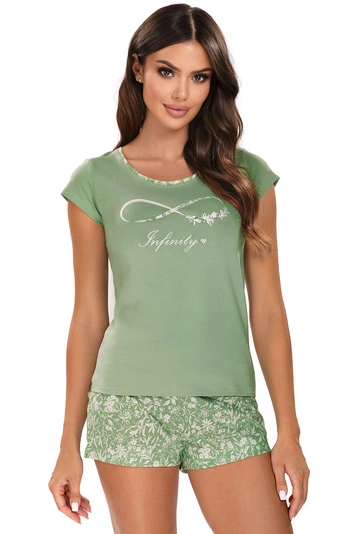 Vivisence Dame Schlafanzug 2-teiliges Set Pyjama Bluse Shorts Gemustert 2024, 