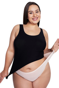 Julimex Dame Top T-Shirt  musterlos Lingerie Flexi-One, Schwarz