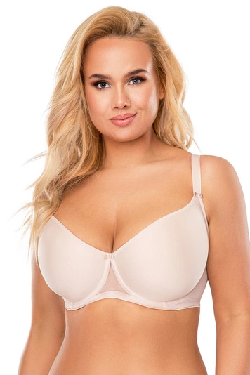 Vivisence Damen Gepolsterter BH mit Bügel Seamless Cups Starker Halt 1046, beige