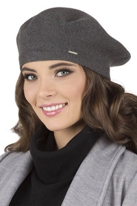 VIVISENCE Damen Baskenmütze Warm und Gemütlich Kälteschutz und Komfort 7005, dunkelgrau