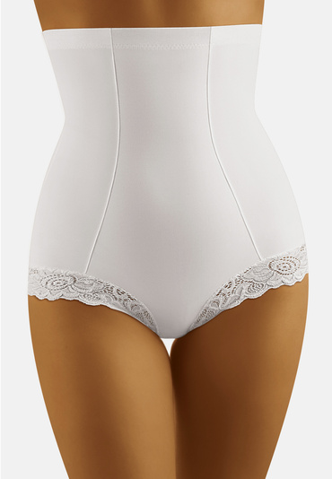 Wolbar Dame Slip Shapewear Hoher Bund Klassisch Figurformend Shaping-Effekt Elastisch WB36, weiß