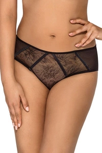 Ava Dame Slip Unterhose Netz Tüll gemustert Setteil Unterwäsche 1995/B Serseia, Schwarz