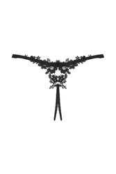 Obsessive Dame String Reizwäsche Sexy Netz Durchsichtig Gipüre Celia Noir , Schwarz