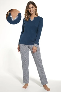 Cornette Dame Schlafanzug 2-teilig Pyjama Set Bunt Gemustert Alltag Homewear 731/310 Linda,