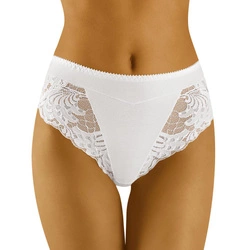 Wolbar Damen Slips Spitze hoher Bund Unterhose WB408, weiß