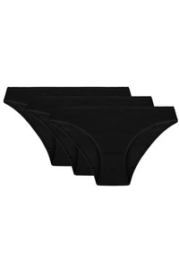 Vivisence Damen Slip Baumwolle Klebt am Körper Für Unsichtbaren Komfort 4003, schwarz
