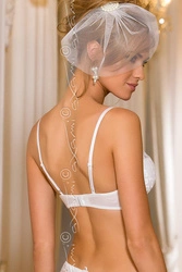 Axami V-6901 Dama de honor Push-Up BH Dame Dessous Spitze Hochzeit regulierbar Setteil EU, Weiß
