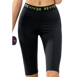 Reviver Dame Leggings Knielang Sportbekleidung Glatt Elastisch F9516, Schwarz