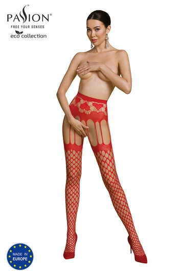 Passion Dame Strumpfhose Reizwäsche Sexy Netz Gemustert Sinnlich Elastisch ECO S009, 