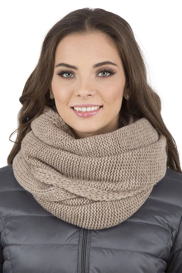 Vivisence Loop Schal Strick Zweimal Gefaltet Ideal Wärm Für Wintertage 7103, beige
