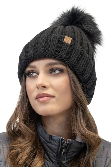 Vivisence Damen Bommelmütze Winter Fleecefutter Bommel Perfekte Passform 70100, 