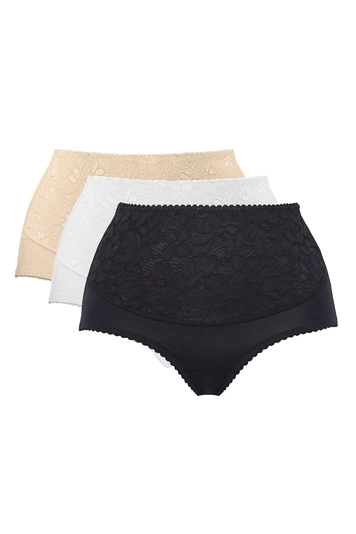 Mitex Dameslip 3er Pack Ala, schwarz/weiß/beige