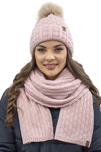 Vivisence Wintermütze mit Bommel Damen Warmes Ideal Für Kalte Wintertage 7015, rosa