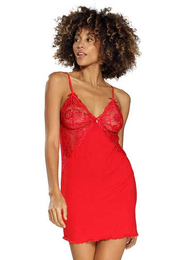 Dkaren Flawia Nachthemd für Damen, regulierbare Träger, Triangel Cups, Spitze, elegant, 