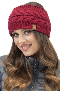 Vivisence Damen Stirnband Winter Dickem Garn Perfekter Anpassung Optimalen 7094, weinrot