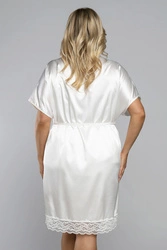 Italian Fashion Dame Morgenmantel Nachtwäsche Satin Schnürung Dotyk,