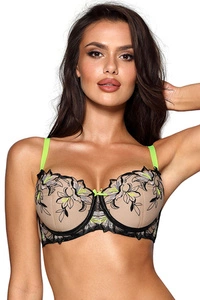 Axami Dame Push-Up BH Gepolstert Schalen Träger Bunt Sinnlich V-10151 , Beige