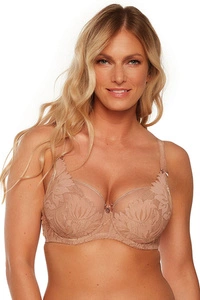 Gaia Dame Halbversteifter BH Geblümt Spitze Klassisch Elegant Schalen Träger 1134 Keto, Braun