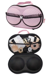 Kontri BH-Aufbewahrungstasche mit Accessoires BH Kofferorganizer Unterwäsche Etui Zubehör E1002 , Hellpink
