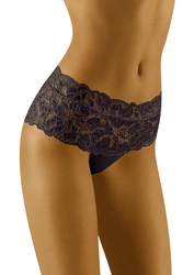 Wolbar Damen Shorts 3er Pack Spitze Pantys Slips Boxershorts Hipster Unterwäsche WB413, schwarz-schwarz-weiß