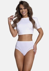 Wolbar Damen Slips Panties Höschen Hohe Taille Slips Hoher Taillenslip Bauchkontrolle Glatte Beschichtete Für den Alltag Unterhosen Maxi-Slip WB129, weiß