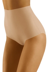 Wolbar Dame Slip Hoher Bund Shapewear Klassisch Nahtlos Unterhose WB441, beige