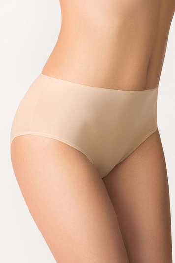 Vivisence Damen Slip Baumwolle Hohem Bund Komfort und Bequemlichkeit 4001, beige