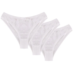 Wolbar Dame Slip 3er Pack Spitze Schleife Bund Unterhose Komfortabel Unterwäsche WB166,