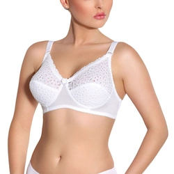 Jarpol 409 Soft BH Dame Unterwäsche Spitze bügellos regulierbar EU, Weiß