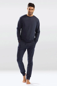 Dkaren Herren Homewear Set Bequem Musterlos Rundhlasausschnitt Komfortabel Justin,