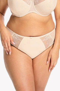 Gaia Dame Slip Netz Stickerei Bund Unterhose Unterwäsche 1107M Elena Maxi , Beige