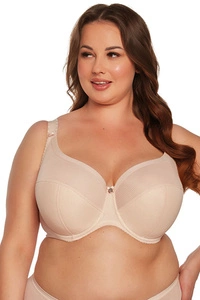 Gaia Dame Halbversteifter BH Klassisch Netz Komfortable Breite Träger Große Brüste 1058M Sonia Maxi , Beige