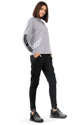 Reviver Damen Jogginghose Lange Glatt Musterlos Sport Alltag Komfortabel F9505, Schwarz