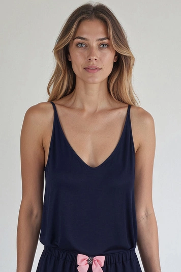 Vivisence Damen Pyjama Oberteil Viskose mit Trägern Perfekt Für Nacht 2200, 
