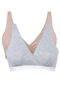 Mitex Still-BH 2-pack Softschale Stillende Schwangere bügellos Lilly, grau/rosa