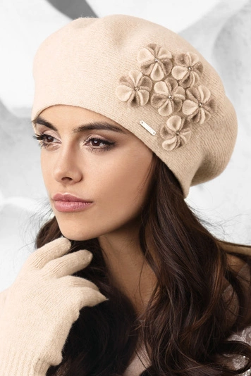 Kamea Gorycja Dame Baskenmütze Kopfbedeckung Eleganz, Beige