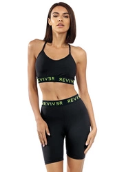 Reviver Damen Sport-BH Träger Soft Bügellos Komfortabel Gymnastik Training F5523, Schwarz