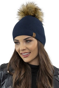 Vivisence Damen Bommelmütze Winter Wintermütze Warmem Garn Antistatische 7041, dunkelblau